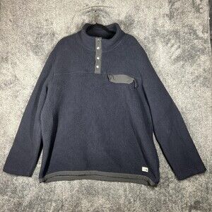 The North Face Jacket Mens 2XL Blue Fleece Snap Neck Chest Pocket NFOA5A79